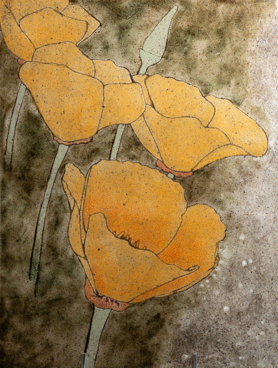 Celebrating California Tile 10x13" - Poppies