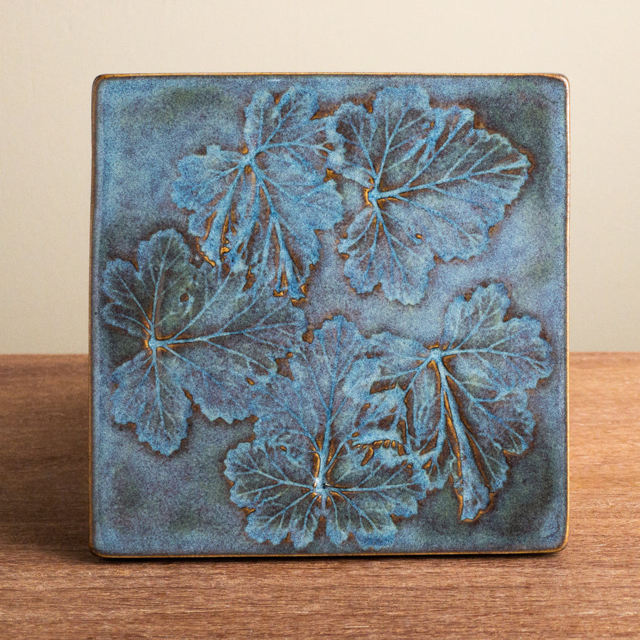 Leaf Motif Square Coaster 5"