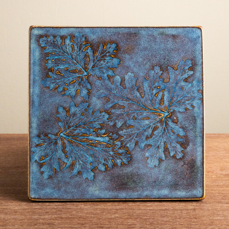 Leaf Motif Square Coaster 5"