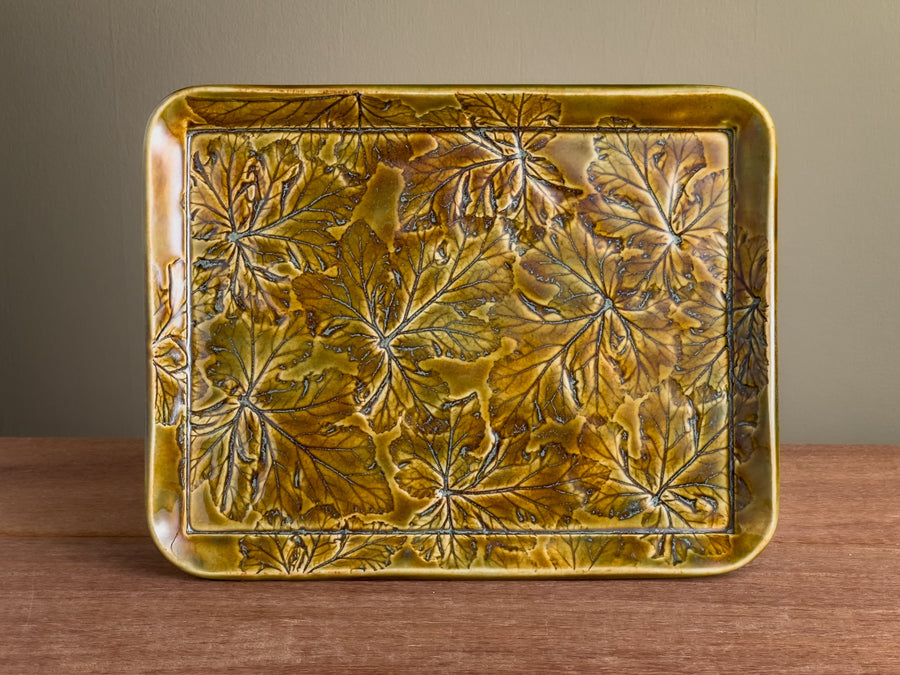 Leaf Motif Medium Platter 10" Autumn